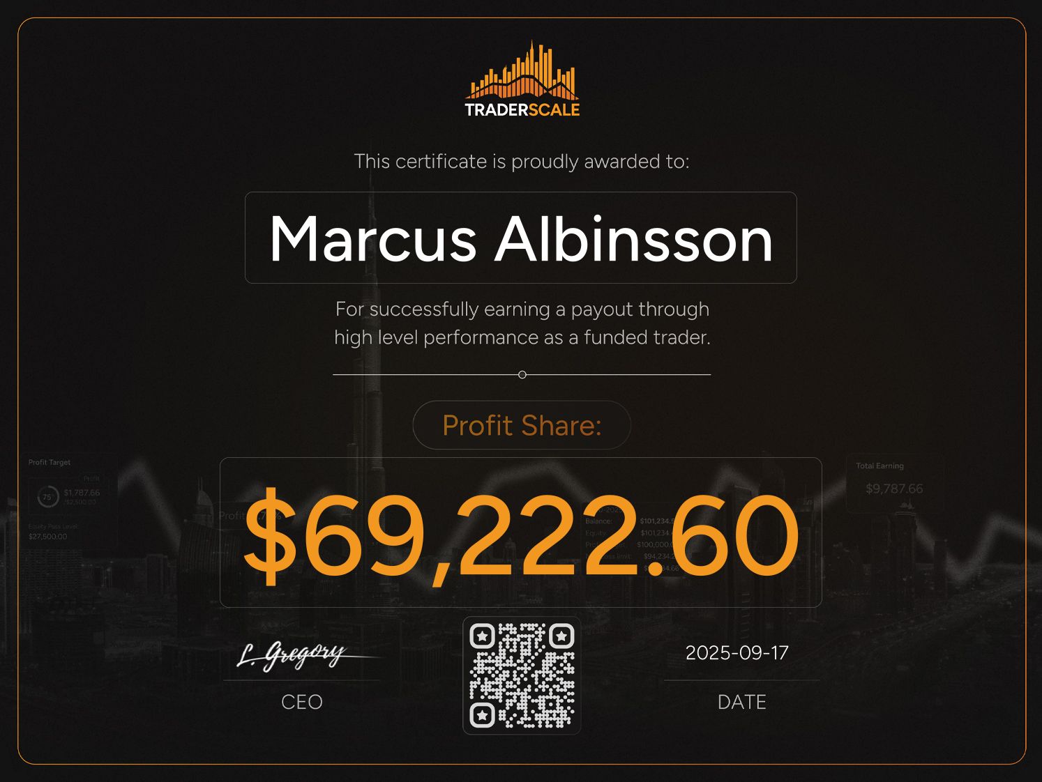 Traderscale Certificate