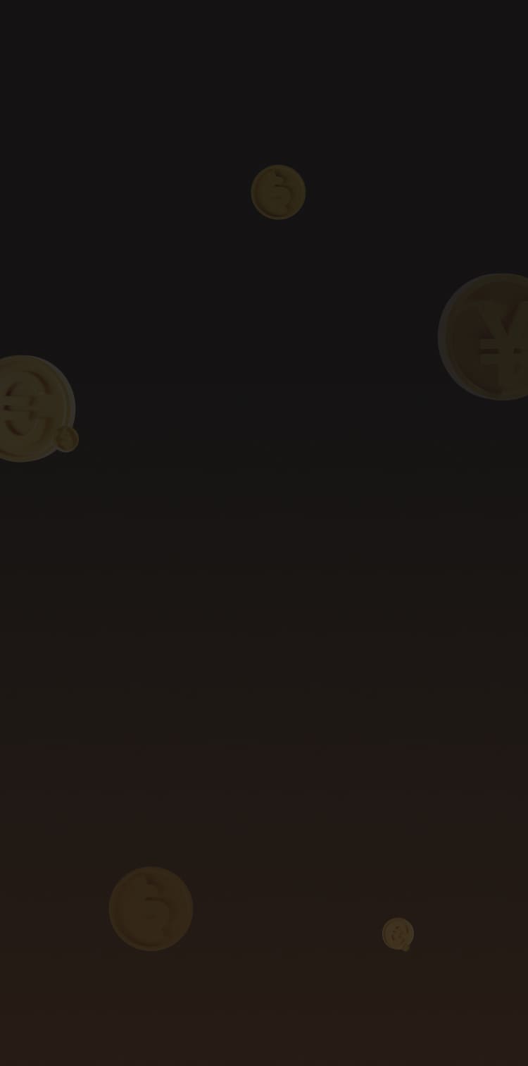 Gold coins floating